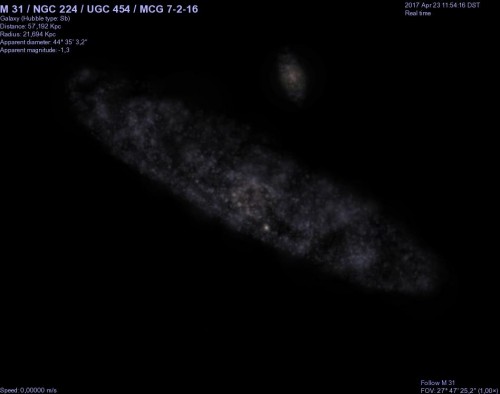 il modello di M31 da parte di Celestia