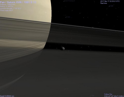 il satellite Pan con Celestia