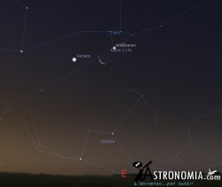 Congiunzione Luna - Venere, giorno 20 ore 05:30