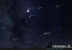 Congiunzione Luna - Saturno, giorno 30 ore 22