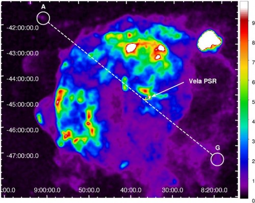 La Nebulosa delle Vele ai raggi X (Immagine cortesia ROSAT All-Sky Survey / Federico García et al.)