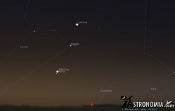 Congiunzione Mercurio - Venere - Marte, giorno 16 ore 6