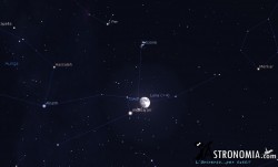 Congiunzione Luna - Pleiadi, giorno 30 ore 20