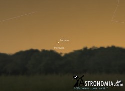 Congiunzione Mercurio - Saturno, giorno 6 ore 17