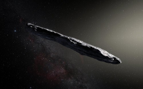 Rappresentazione artistica dell'asteroide interstellare `Oumuamua