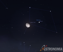 Congiunzione Luna - Giove, giorno 4 ore 00:30