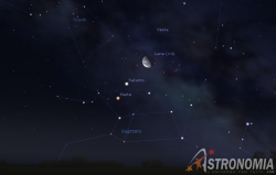 Congiunzione Luna - Saturno - Marte, giorno 7 ore 4