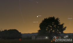 Congiunzione Luna - Venere, giorno 17 ore 20:30