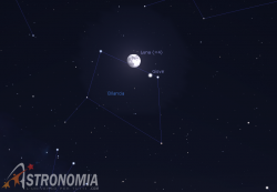 Congiunzione Luna - Giove, giorno 27 ore 22