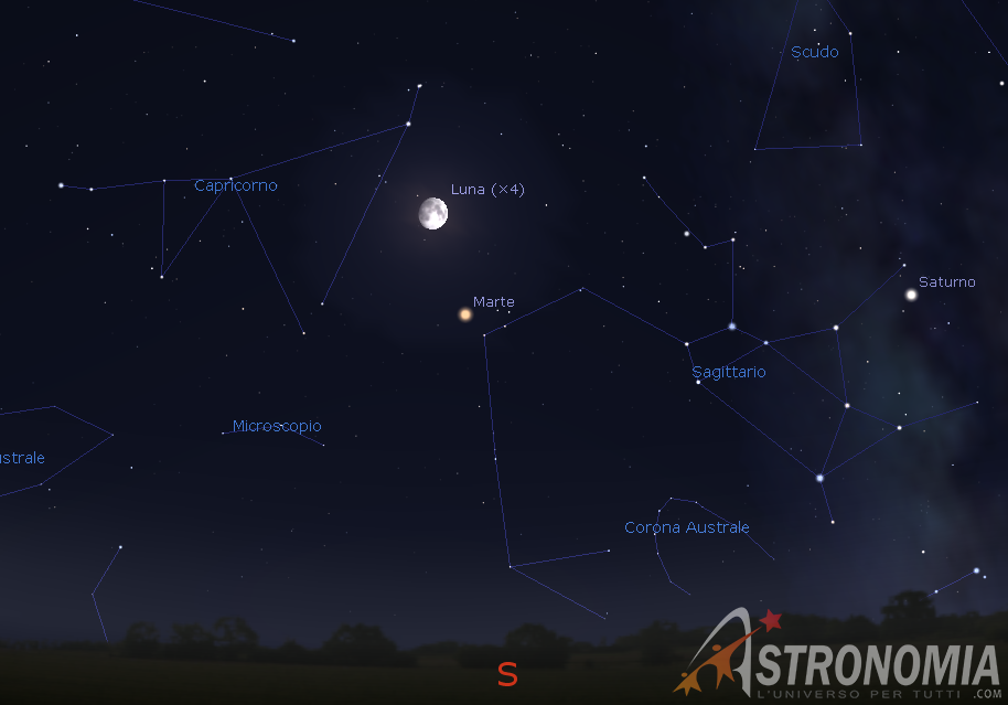 2019 - Il cielo del mese - Pagina 4 Congiunzione-luna-marte-giorno-23-ore-23