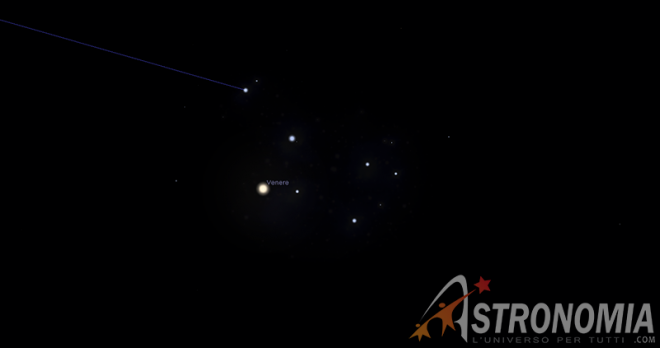 Congiunzione Venere - Pleiadi, giorno 3 ore 20