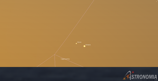 Congiunzione Giove - Venere, giorno 11 ore 7