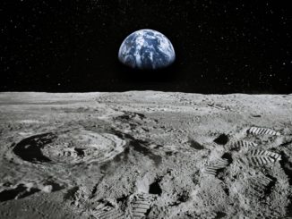 Immagine prospettica di Luna-Terra