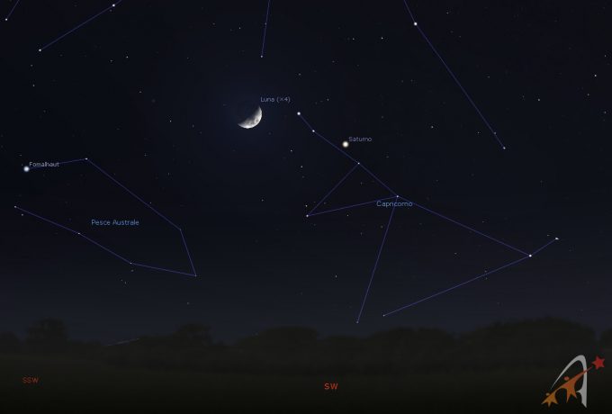 Congiunzione Luna - Saturno, giorno 29 ore 21