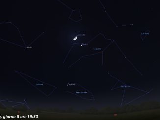 Congiunzione Luna - Saturno, giorno 8 ore 19:30