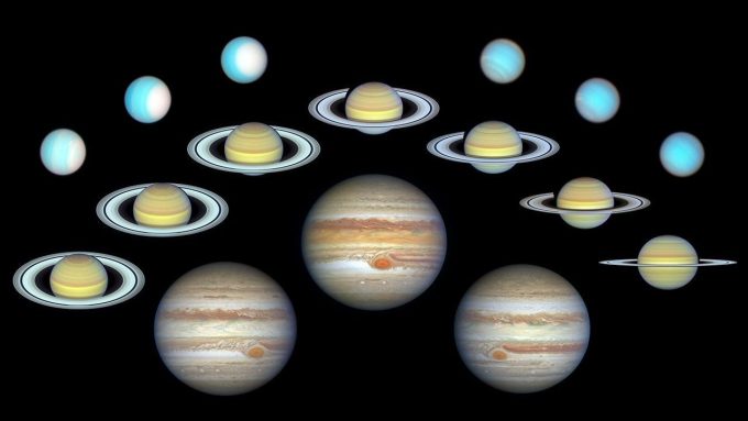 I 4 giganti gassosi ripresi dal telescopio spaziale Hubble.