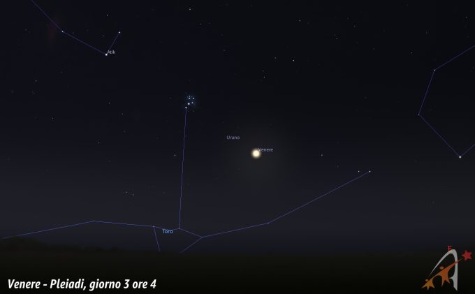 Congunzione Venere -Pleiadi, giorno 3 ore 4