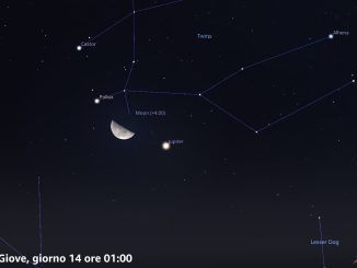 Congiunzione Luna - Giove, giorno 14 ore 01:00