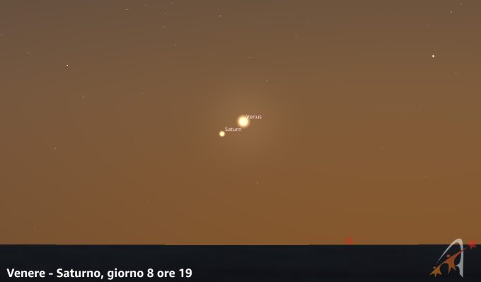 Congiunzione Venere - Saturno, giorno 8 ore 19